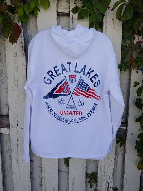 Great Lakes Regatta Flags White Hoodie