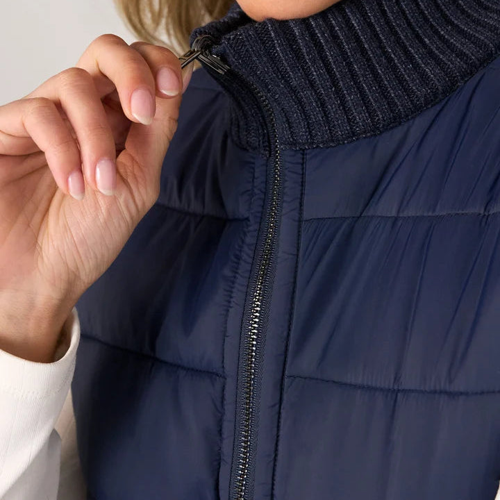 Sleeveless Reversible Zip Front Quilted Sweater Vest