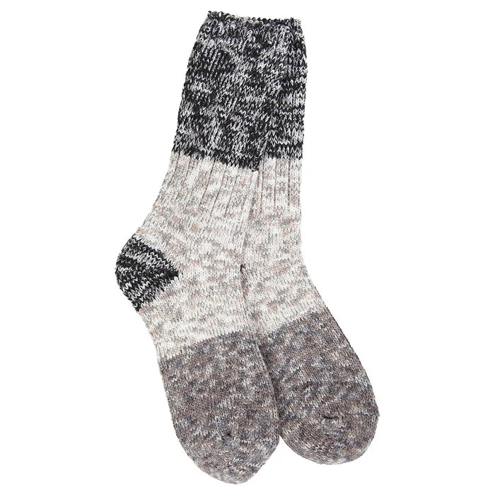 Stone Multi Colorblock Ragg Crew Socks