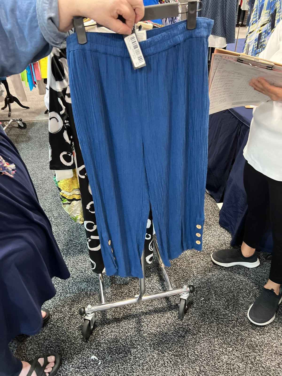 Blue Trousers w/Buttons On Bottom