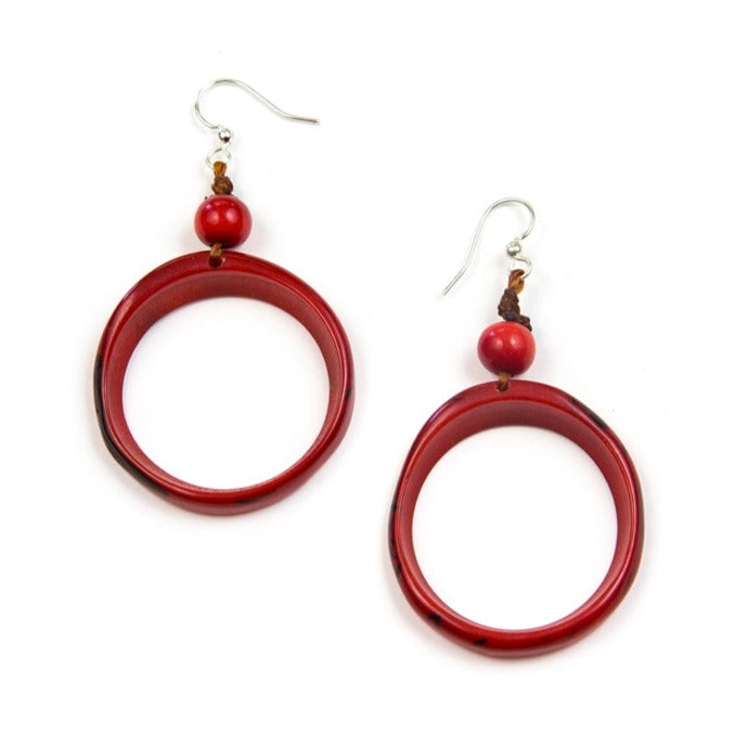 Tagua Ring Of Life Earrings