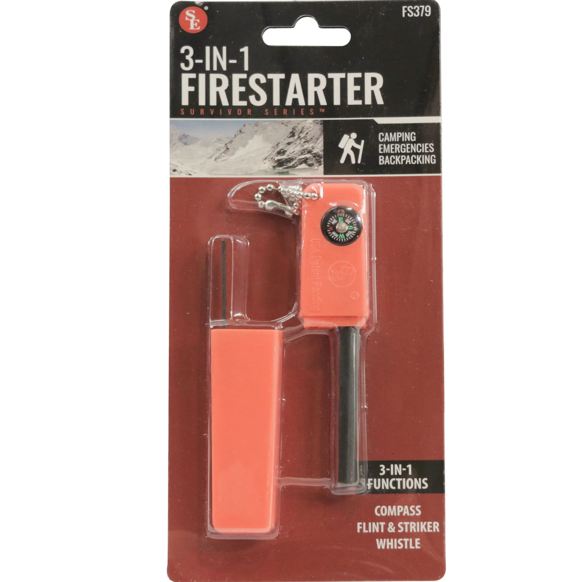 3-In-1 Firestarter w/ Ball Keychain