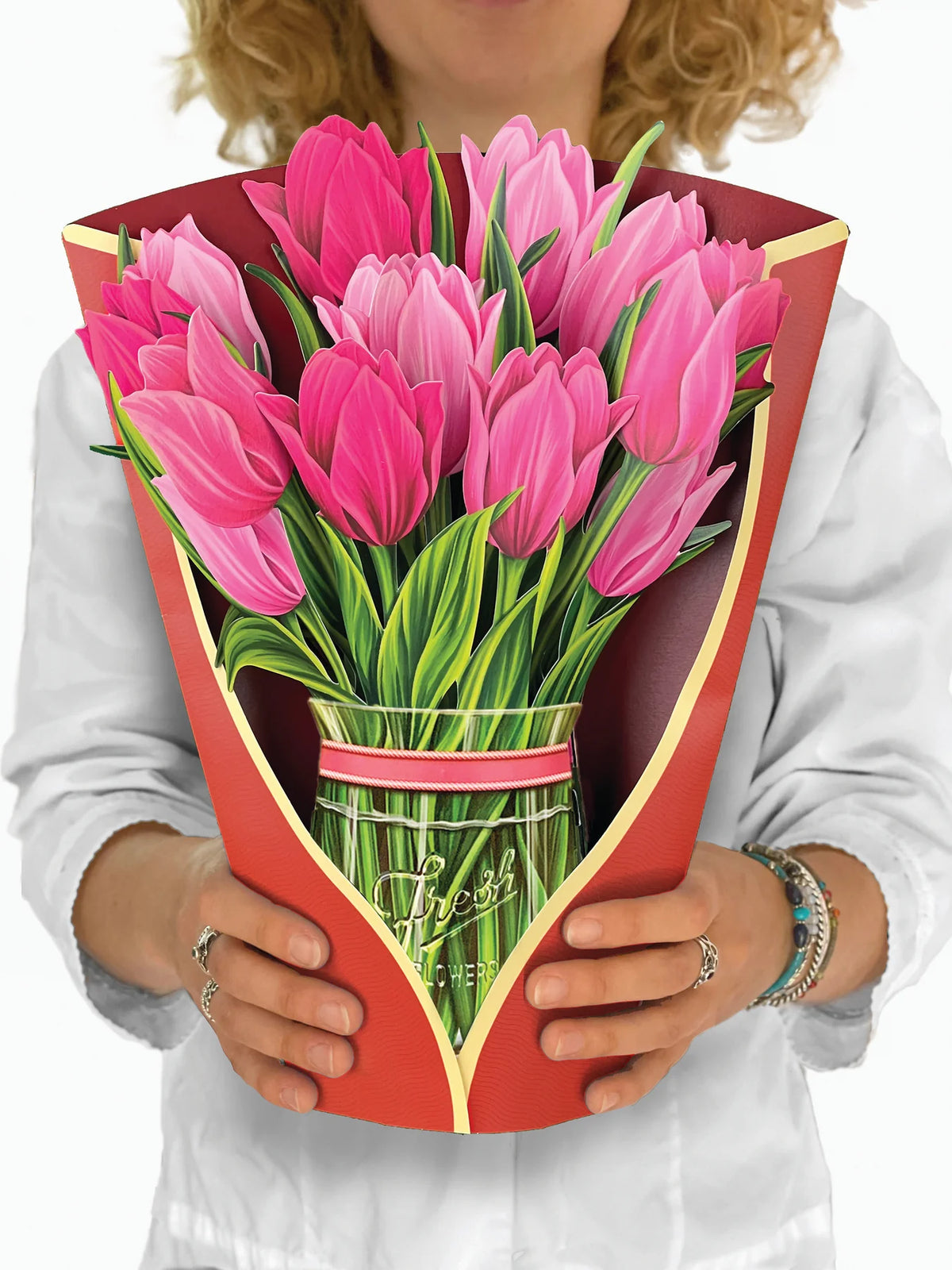 Fresh Cut Paper Standing Flowers Card