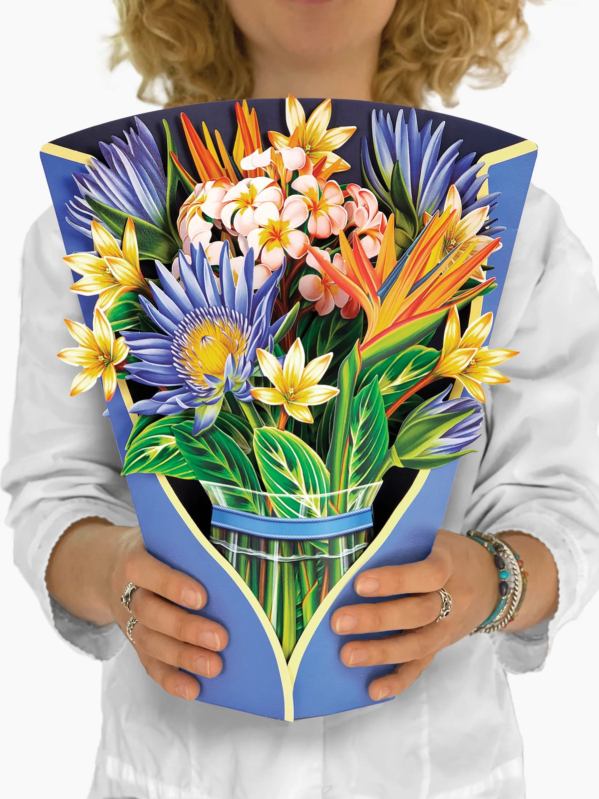 Fresh Cut Paper Standing Flowers Card