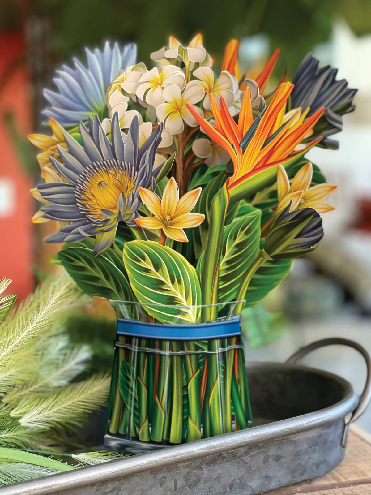 Fresh Cut Paper Standing Flowers Card