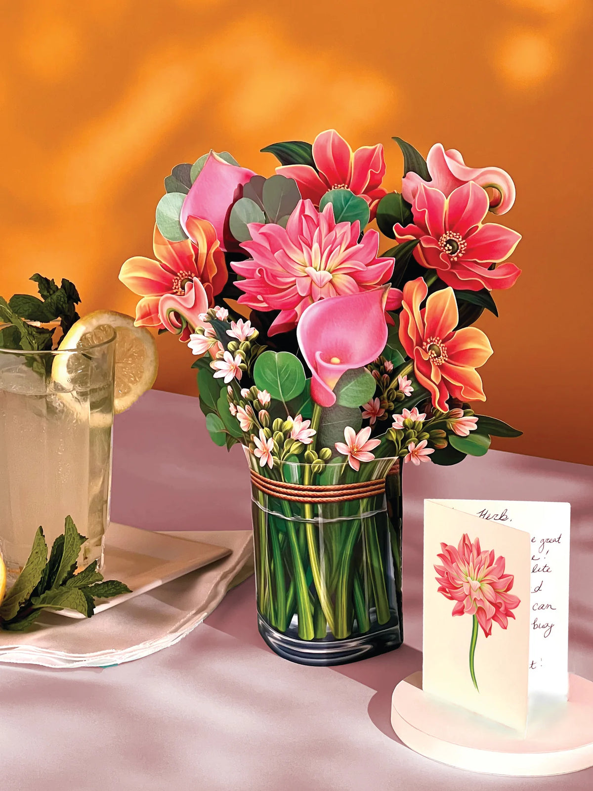 Fresh Cut Paper Standing Flowers Card