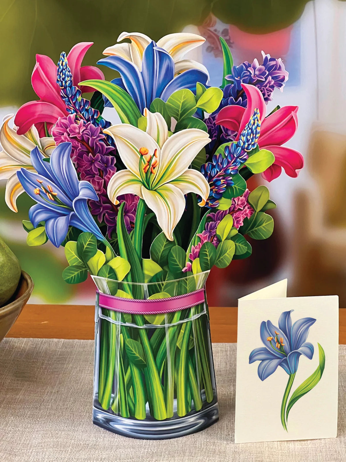 Fresh Cut Paper Standing Flowers Card