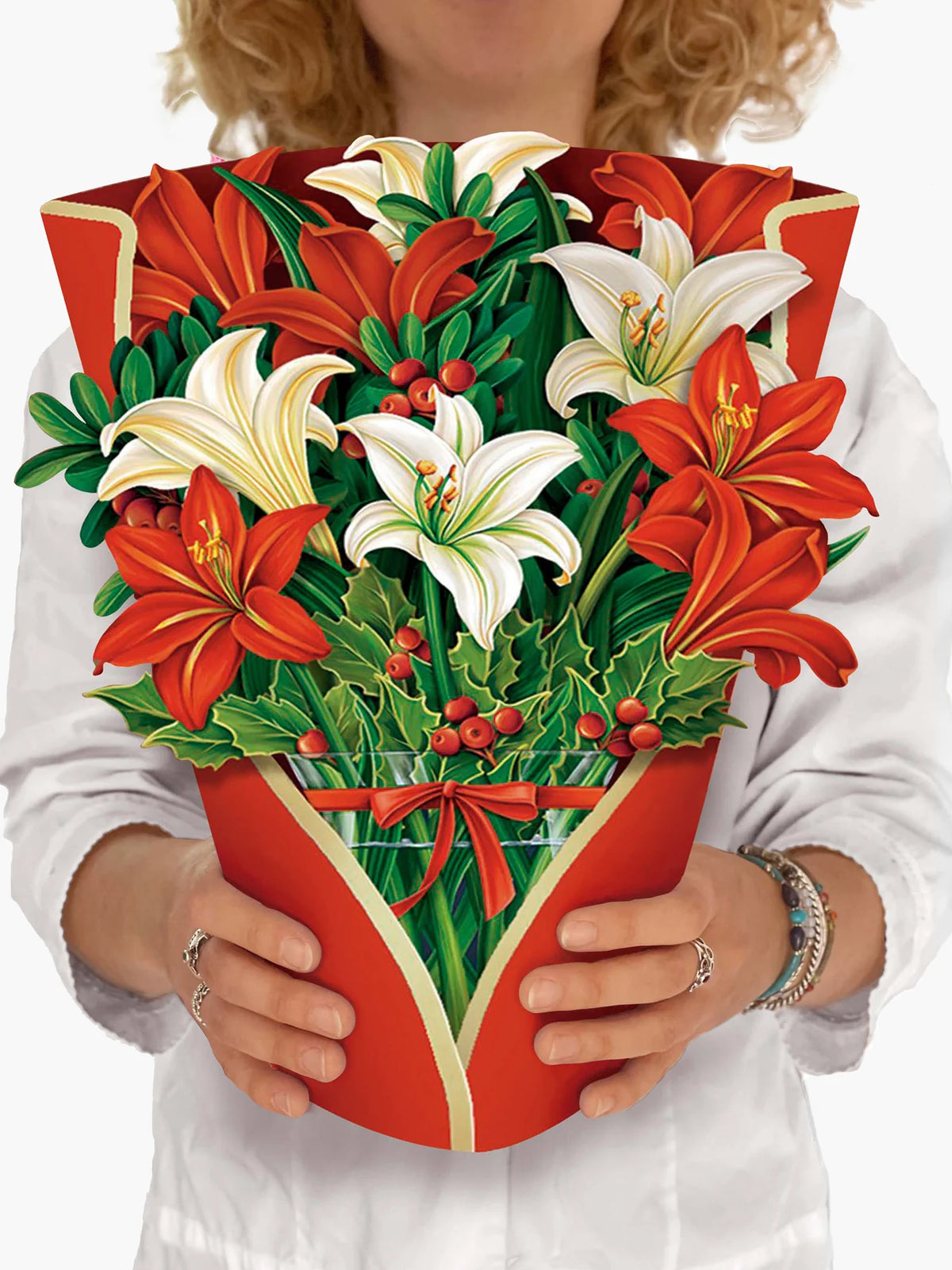 Fresh Cut Paper Standing Flowers Card
