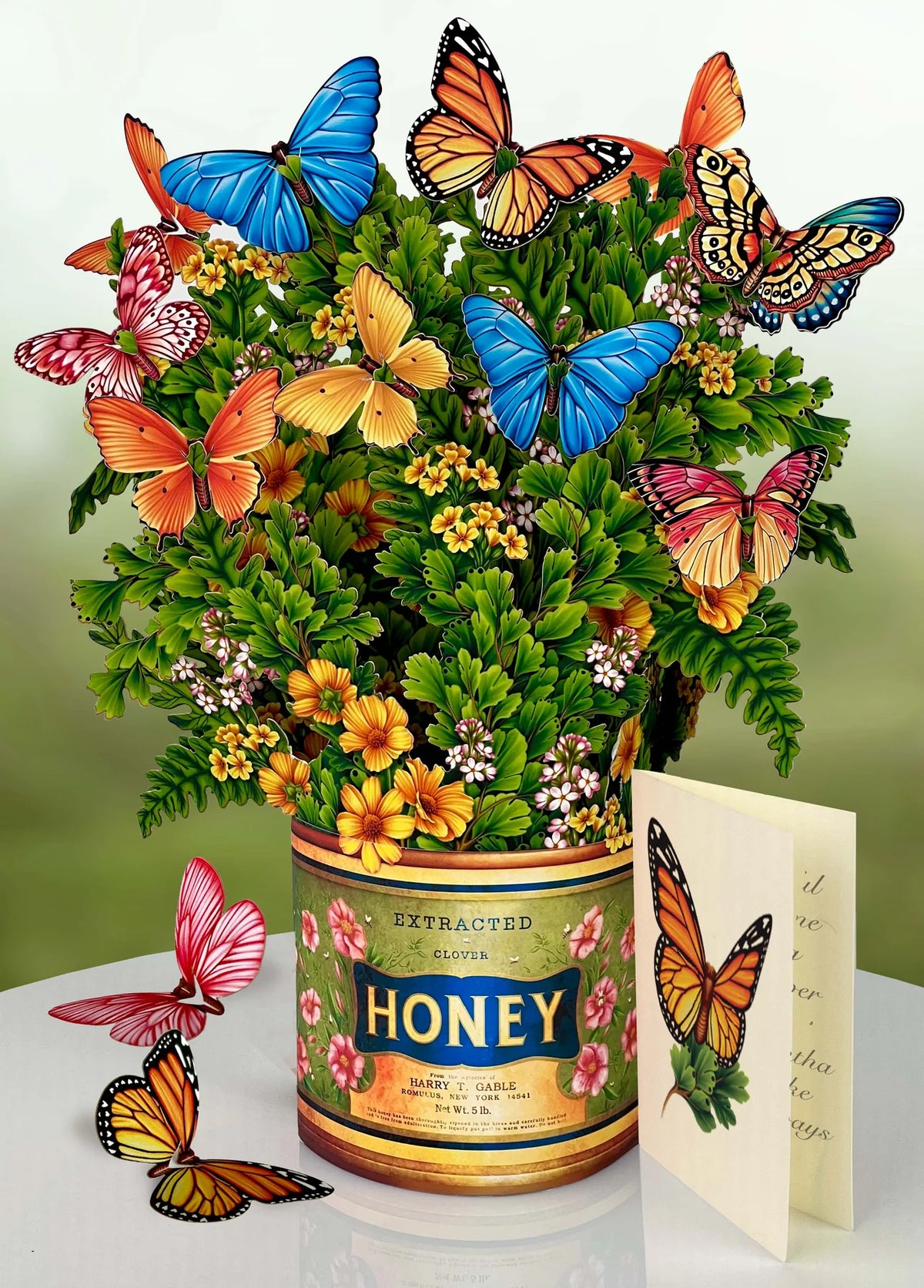 Fresh Cut Paper Standing Flowers Card