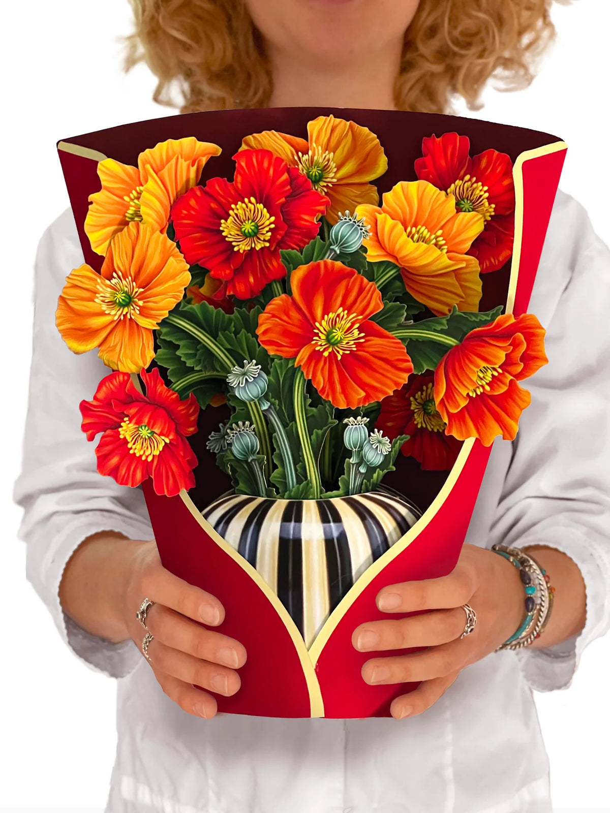 Fresh Cut Paper Standing Flowers Card