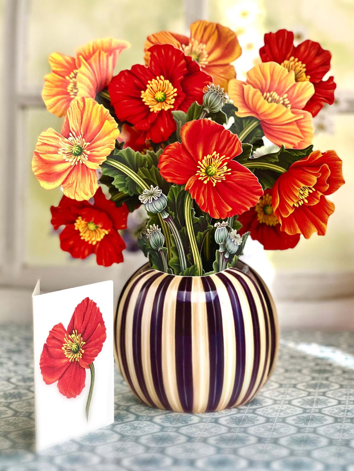 Fresh Cut Paper Standing Flowers Card