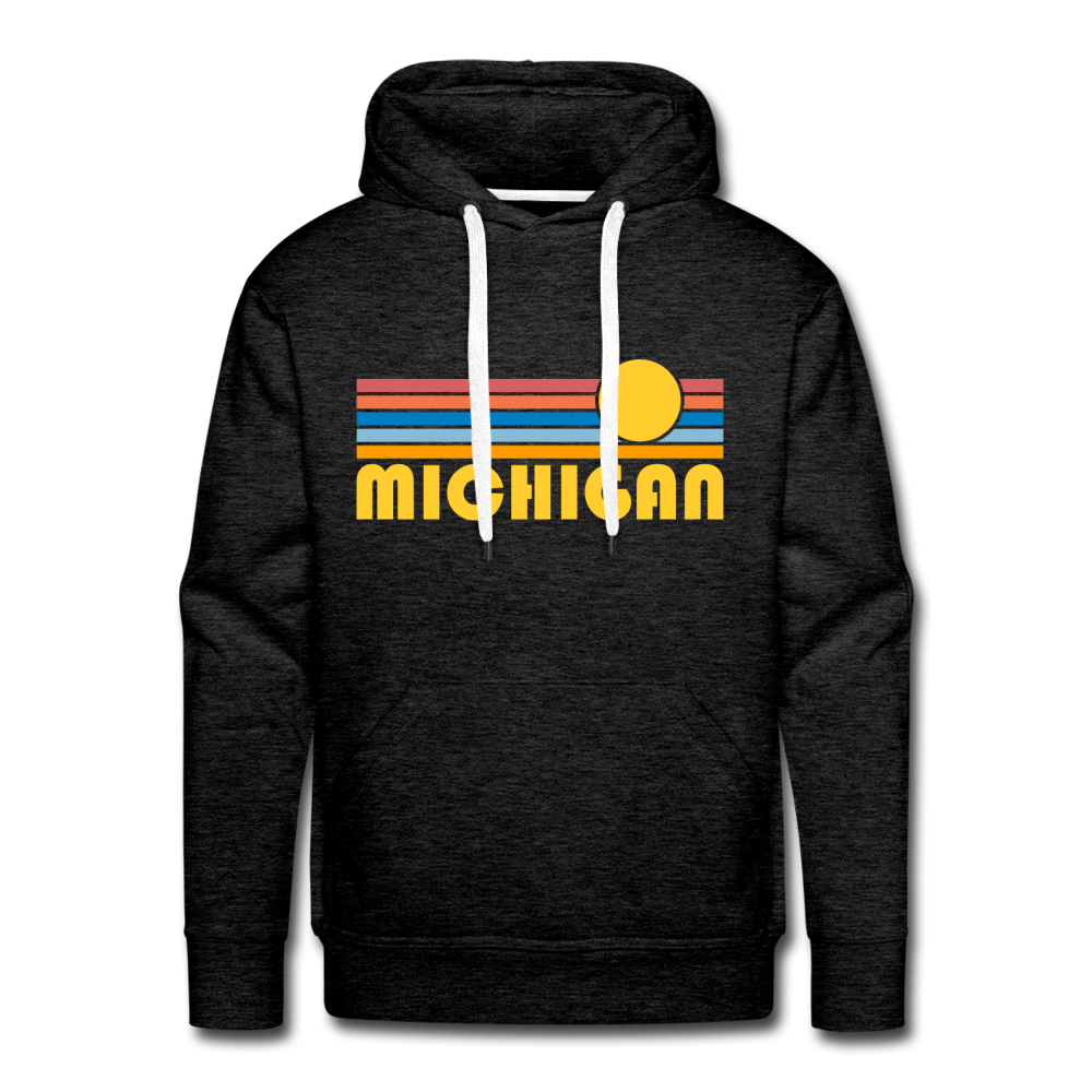 Men&#39;s Black Michigan Hoodie - Retro Sun