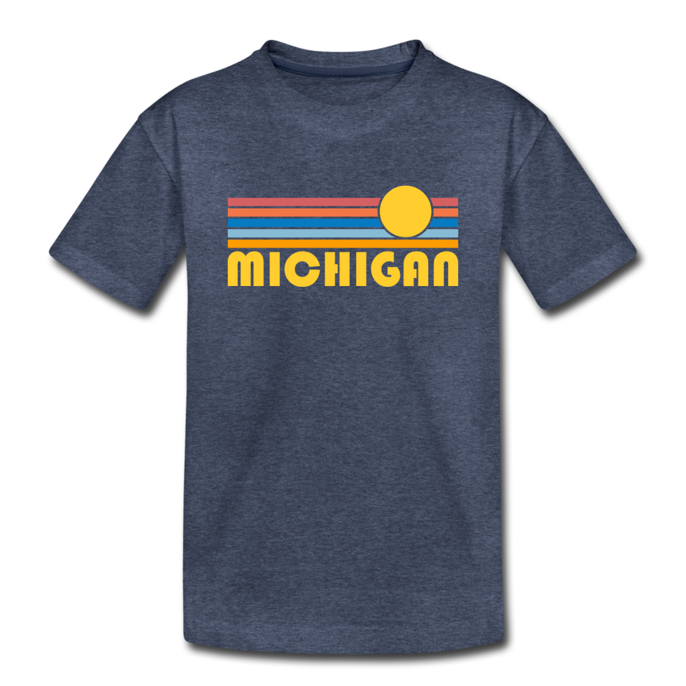 Michigan Youth T-Shirt Retro Sunrise Youth