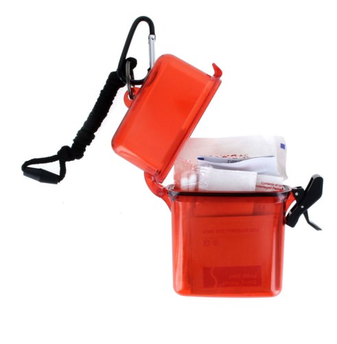 50 pc First Aid Kit In A Waterproof Case w/ Lanyard