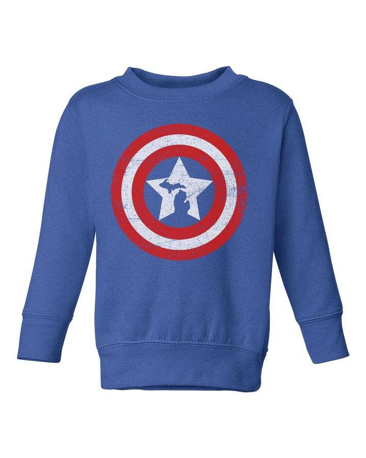 Michigan in Shield Kids Crewneck Sweatshirt