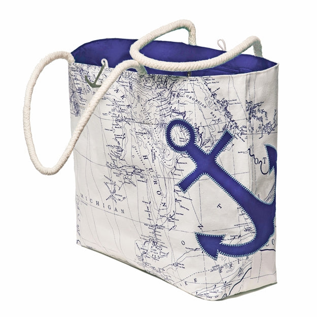 Navy/White Anchor Great Lakes Sail Bag