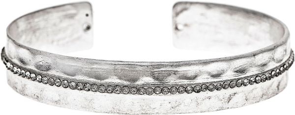 Matte Crystal Lined Cuff Bracelet