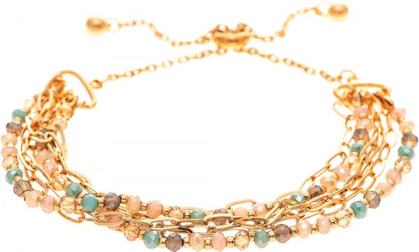 Gold Light Multicolored Bead Chain Bracelet