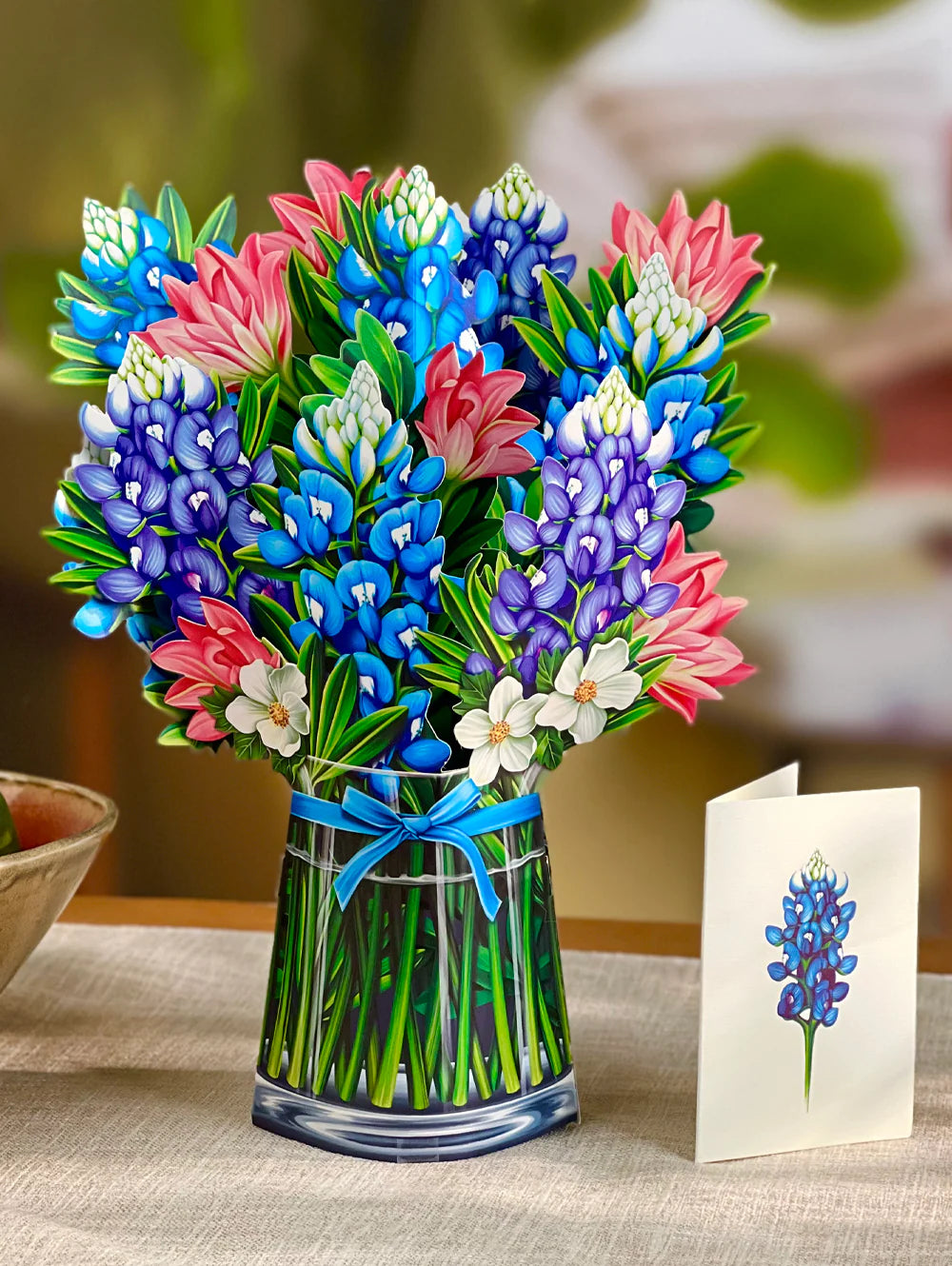 Fresh Cut Paper Standing Flowers Card