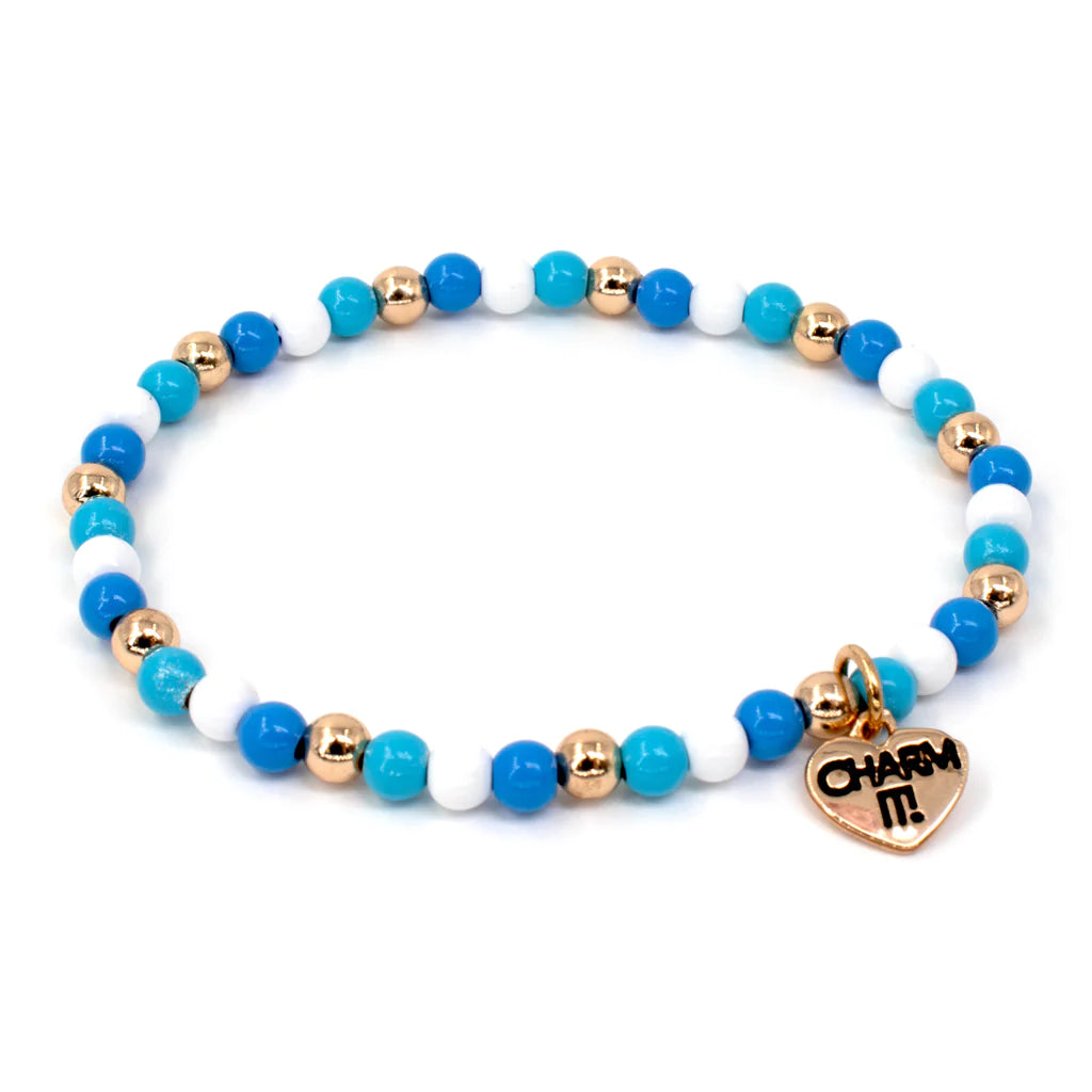 Charm It! Gold Hanukkah Stretch Bead Bracelet