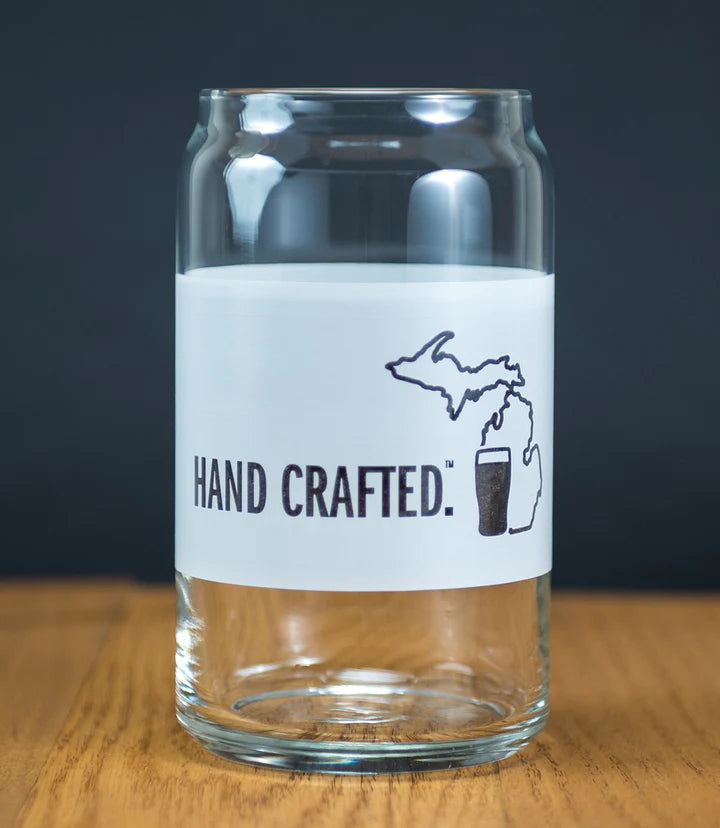 Michigan Awesome Hand Crafted Can Glass