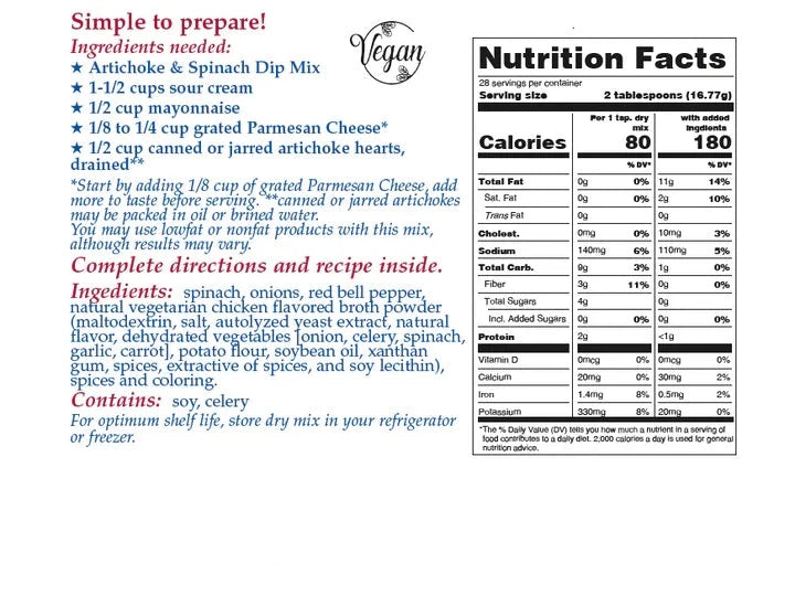 Artichoke &amp; Spinach Dip Mix