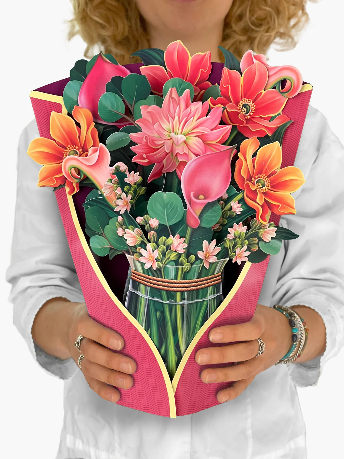 Fresh Cut Paper Standing Flowers Card