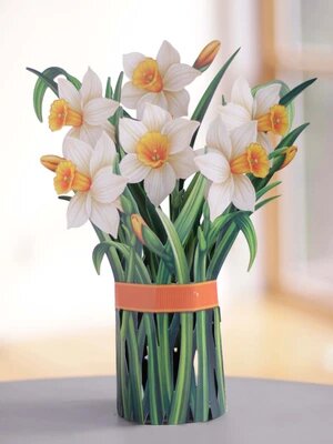 Fresh Cut Paper Standing Flowers Card