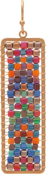 Rainbow Multicolored Woven Earrings