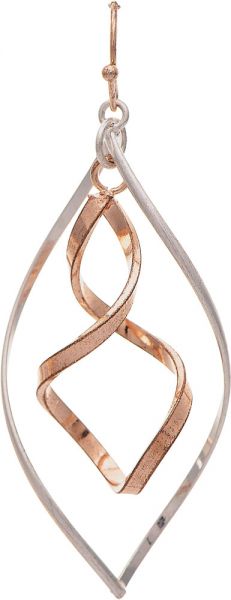Rose Gold Twirl Center Earrings