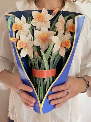 Fresh Cut Paper Standing Flowers Card