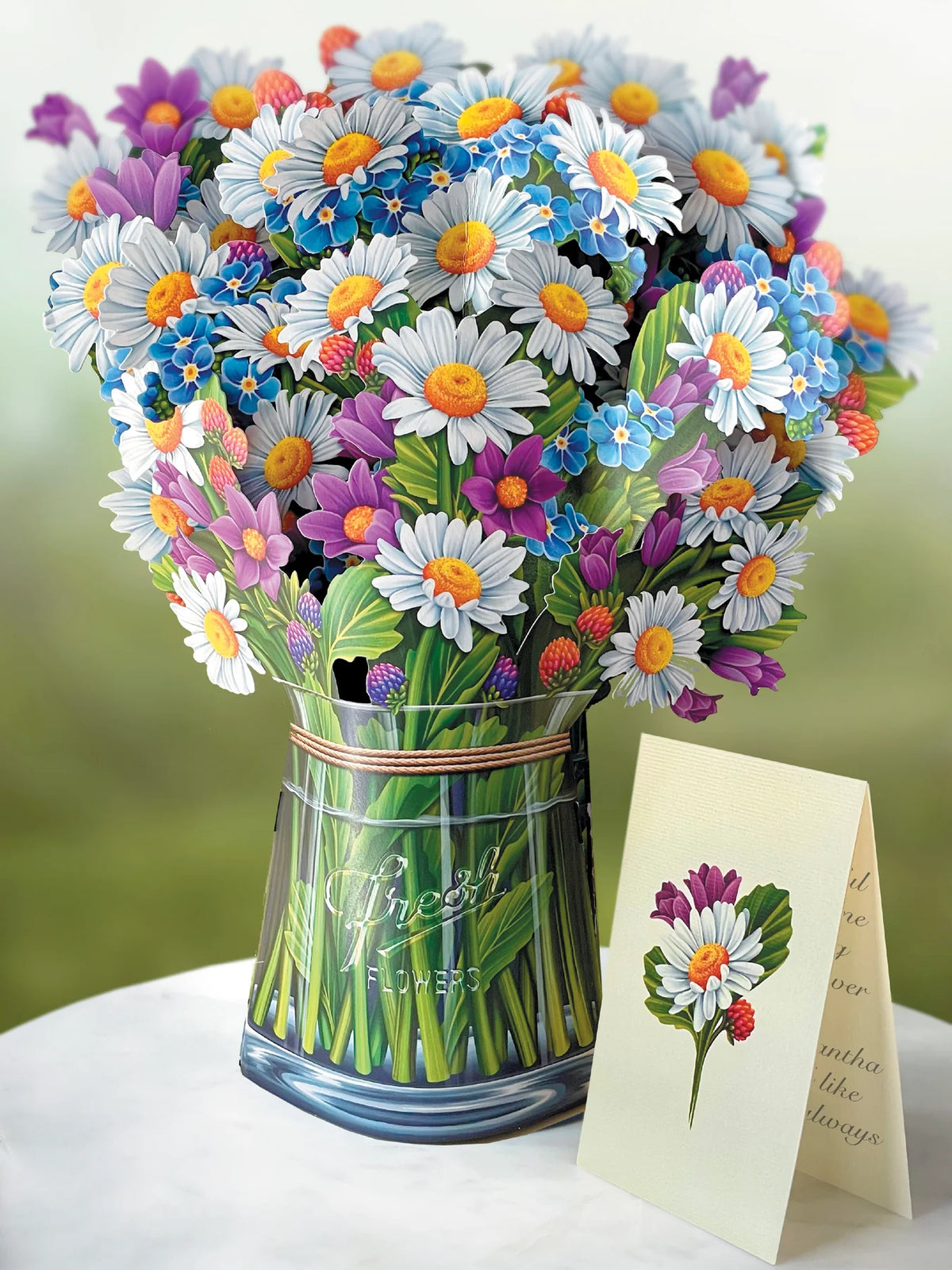 Fresh Cut Paper Standing Flowers Card My Secret Garden