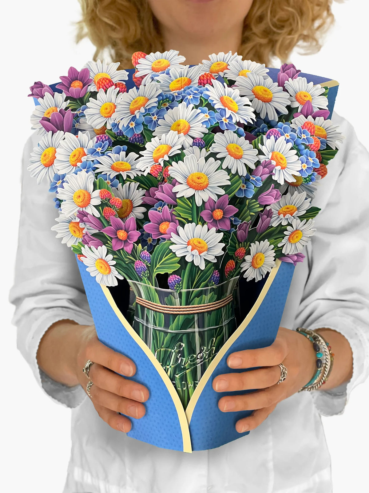Fresh Cut Paper Standing Flowers Card