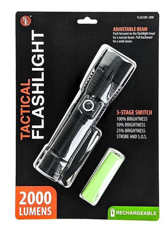 2000 Lumen Rechargeable Tactical Flashlight