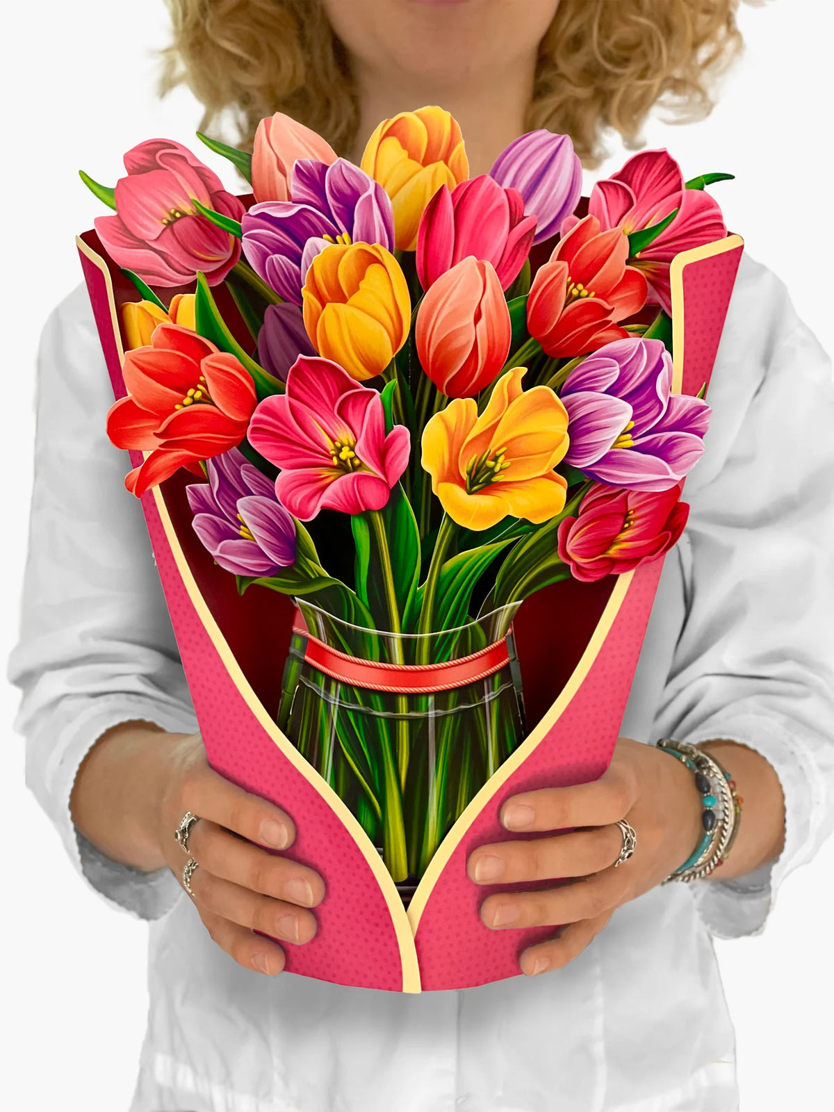 Fresh Cut Paper Standing Flowers Card