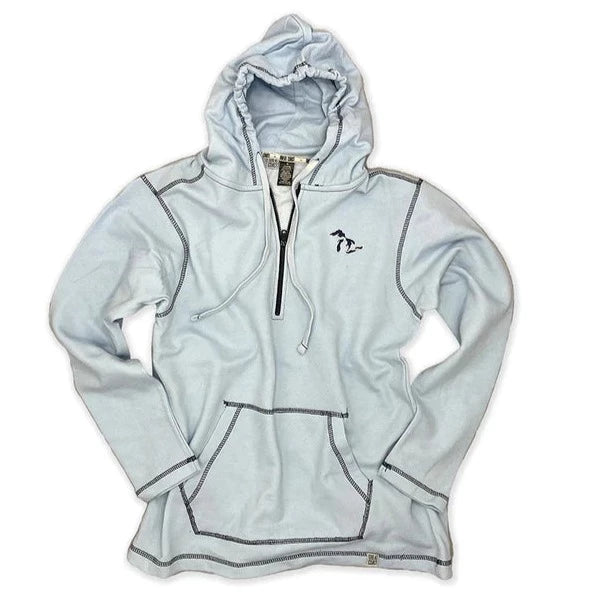 Arctic Blue Great Lakes 1/4 Zip Hooded Sweatshirt