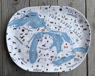 Great Lakes Oval Map Tray