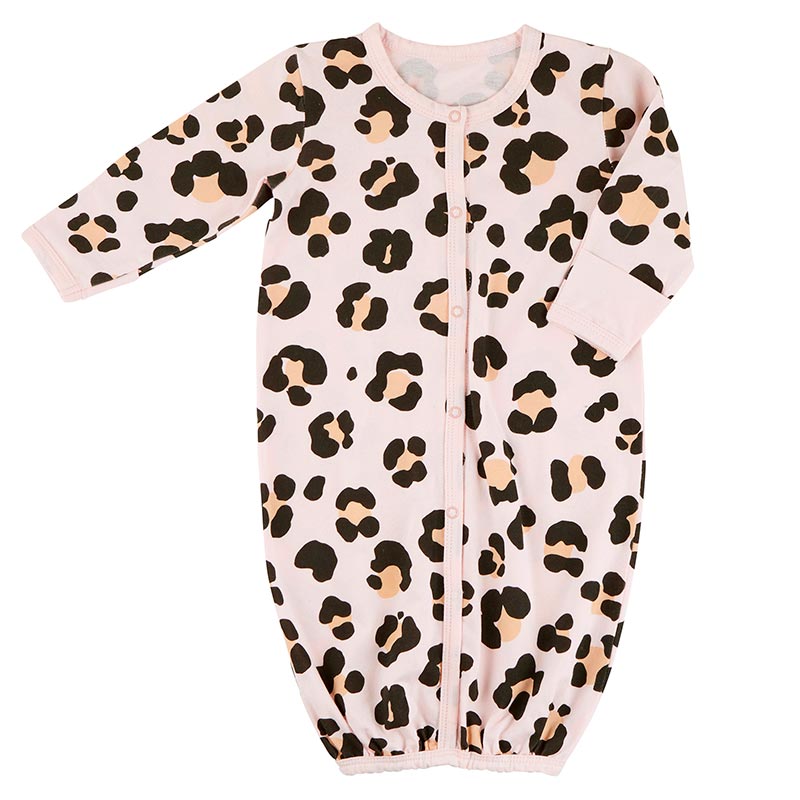 Cheetah Knit Newborn Gown