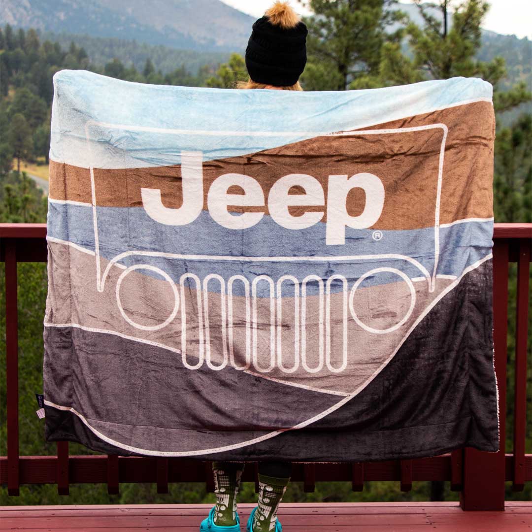 Jeep Mountain Grille Sherpa Blanket