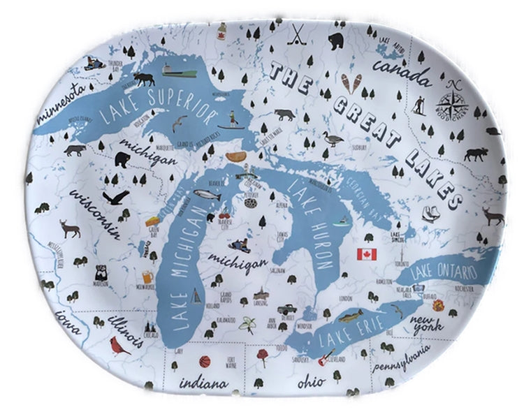 Great Lakes Oval Map Tray
