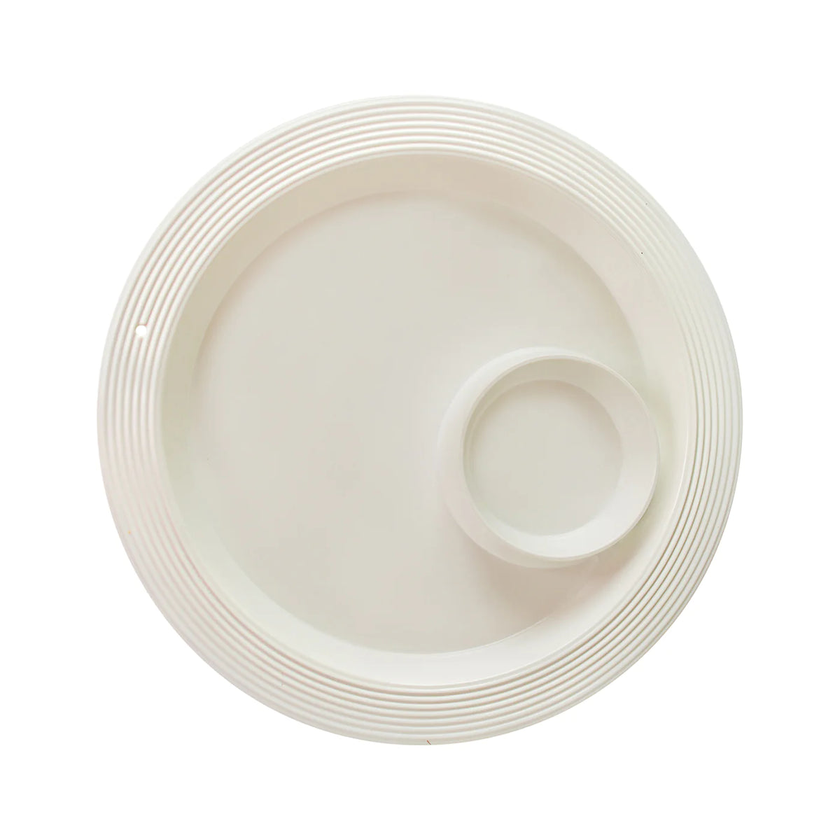 Melamine Round Pinstripe Chip &amp; Dip Platter