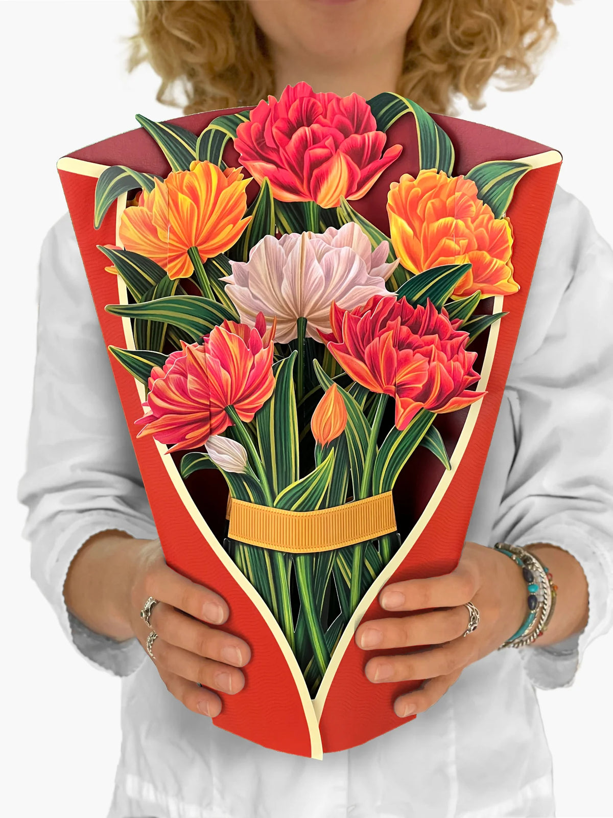 Fresh Cut Paper Standing Flowers Card