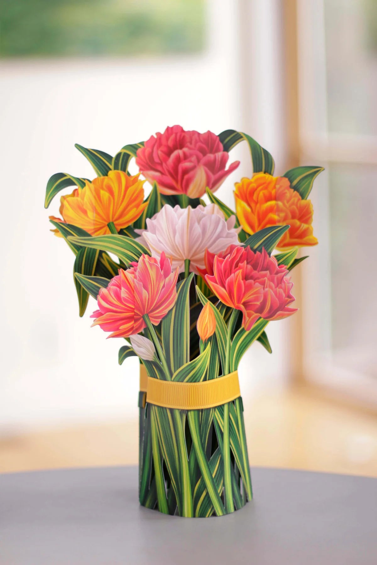 Fresh Cut Paper Standing Flowers Card