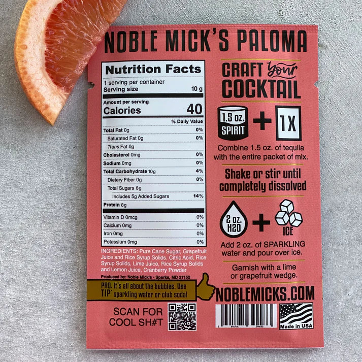 Noble Mick&#39;s Single Serve Craft Cocktail Mix