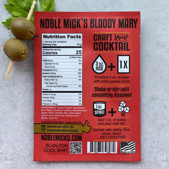 Noble Mick&#39;s Single Serve Craft Cocktail Mix