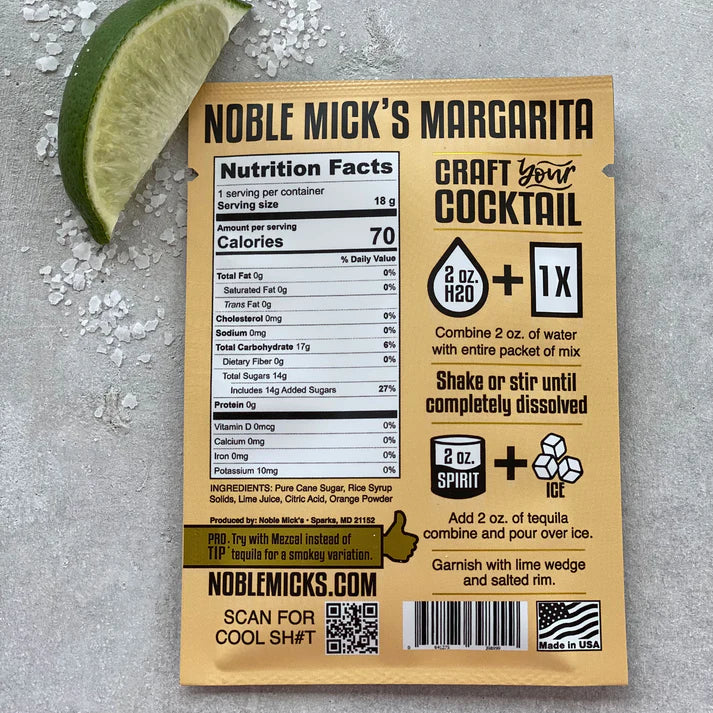 Noble Mick&#39;s Single Serve Craft Cocktail Mix