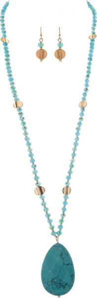 Turquoise Pendant Necklace Set