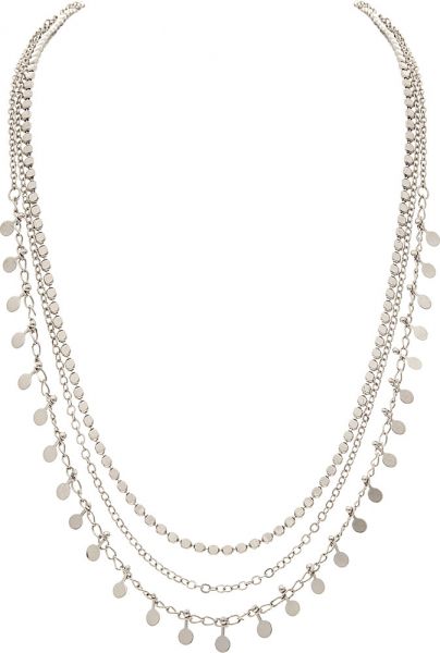 Silver Layered Charm Chain Necklace Set