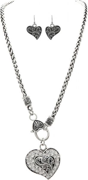 Designer Heart Toggle Necklace Set