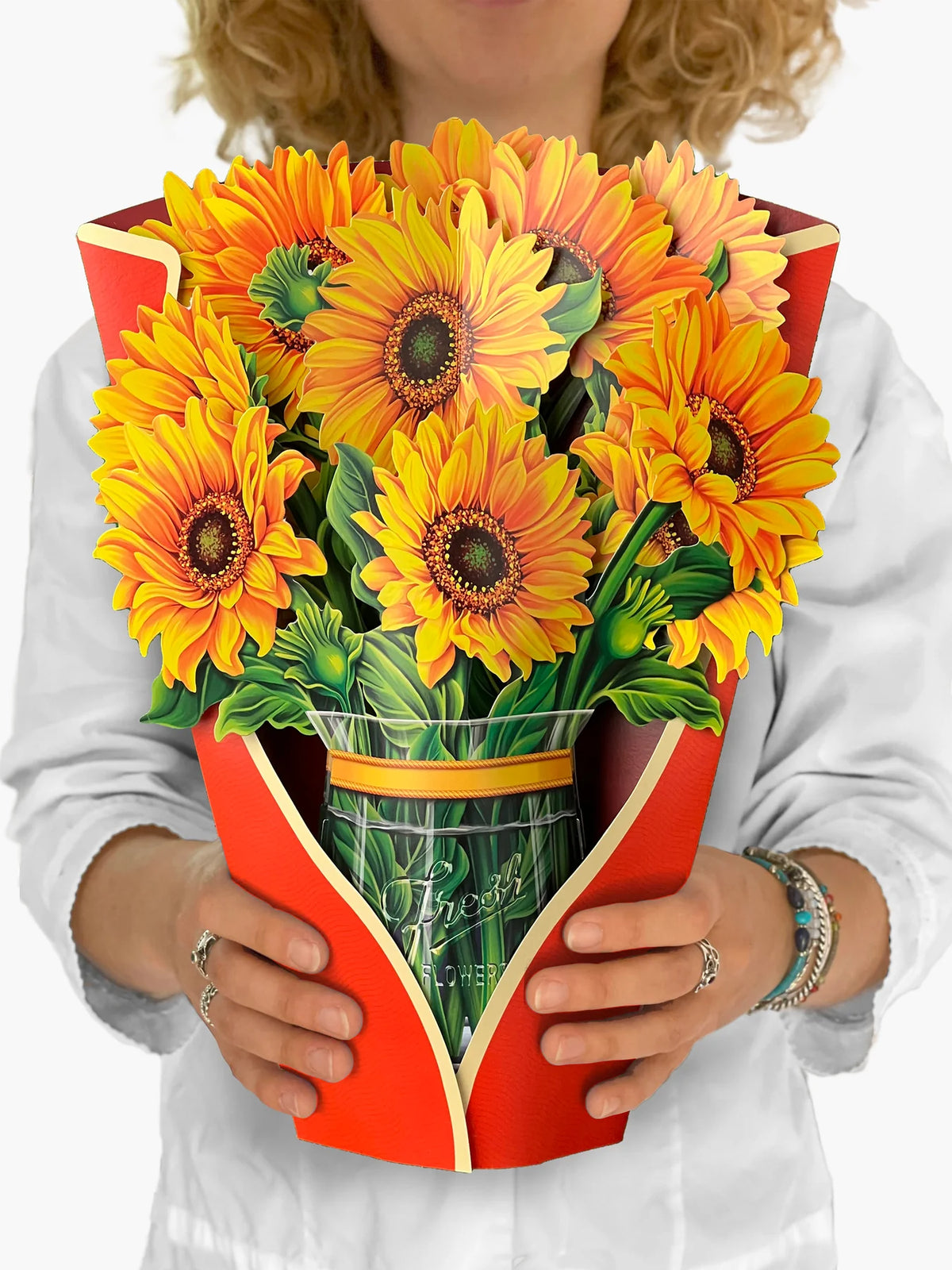 Fresh Cut Paper Standing Flowers Card